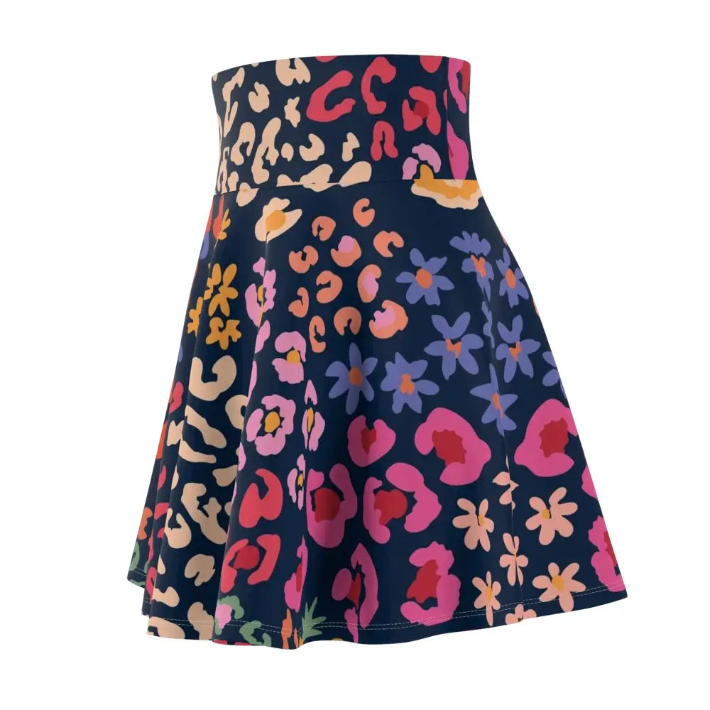 Vibrant floral patterned skater skirt from PixiOnyx Statement Apparel