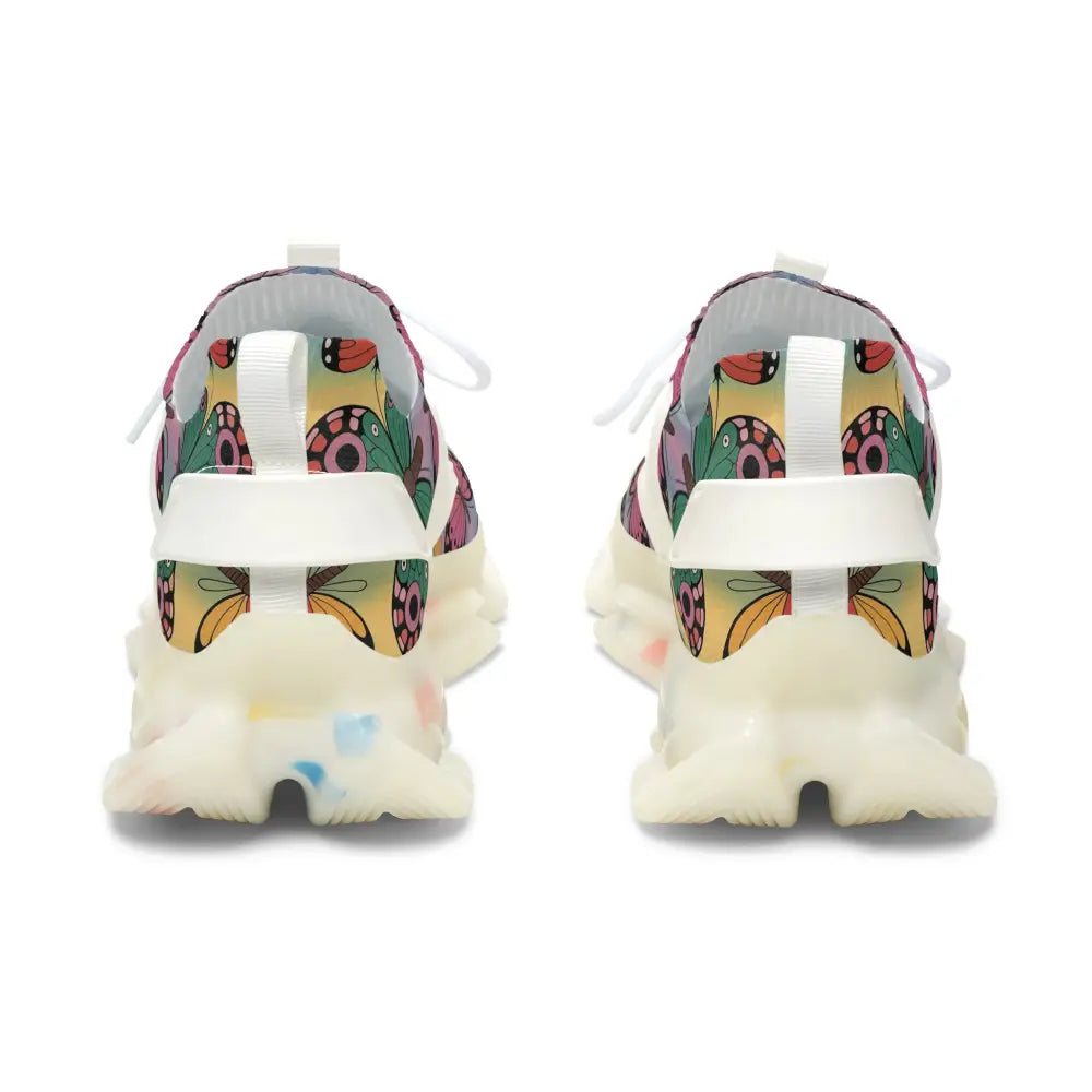 Colorful Kaleidoscope Flight Sneakers with chunky white sole from PixiOnyx Vibrant Athletic