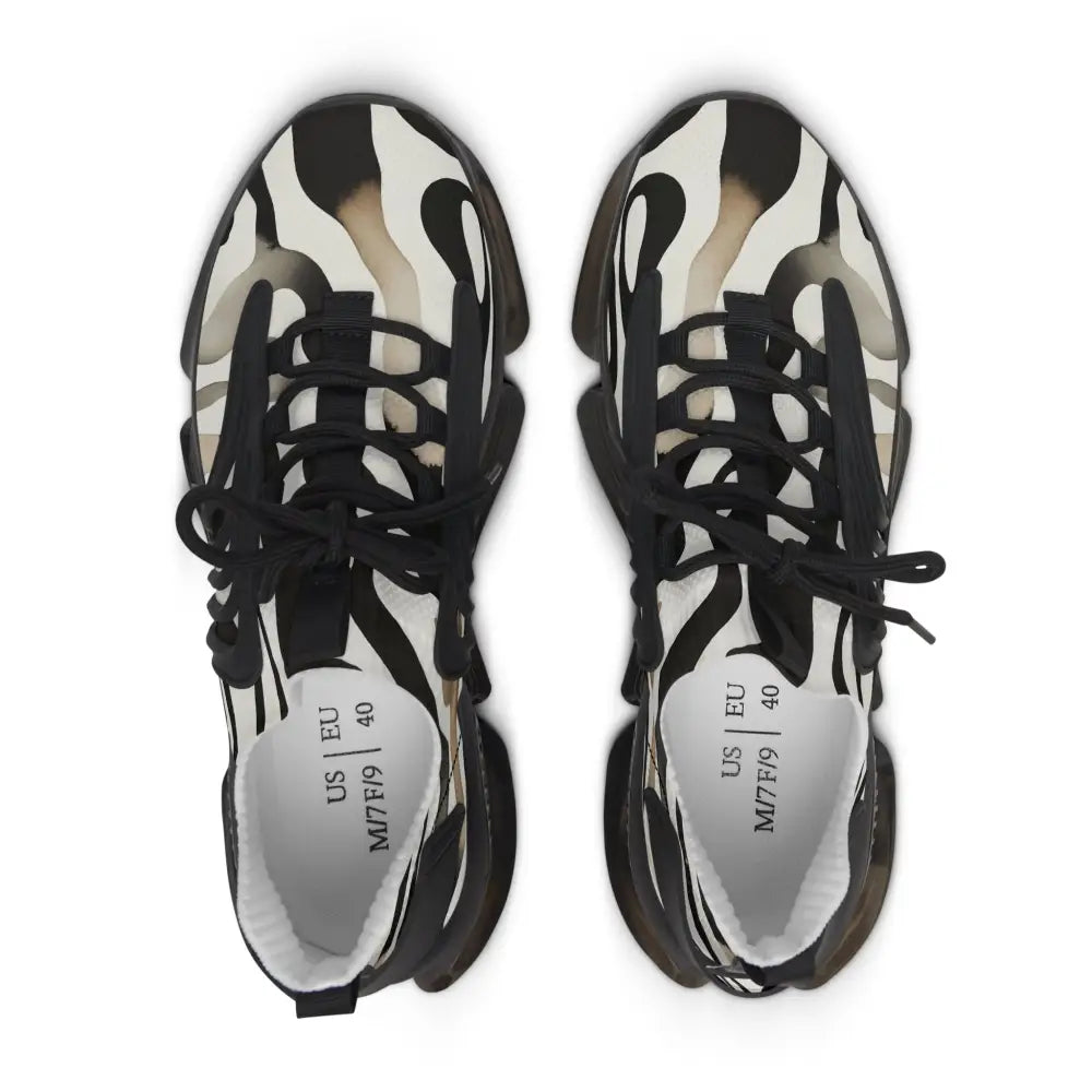 Zebra-striped athletic shoes from PixiOnyx Nightstripe Pulse Monochrome Motion Series