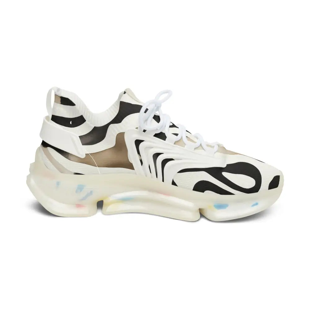 Black and white patterned sneaker from the Women’s Sneakers Nightstripe Pulse PixiOnyx Monochrome Motion Series