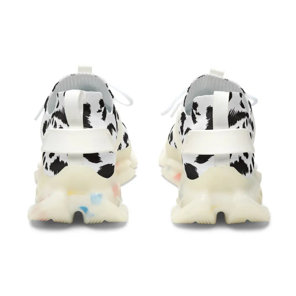 Cow-print sneakers from PixiOnyx Streetstride Edition Women’s Sneakers White Leopard Dash