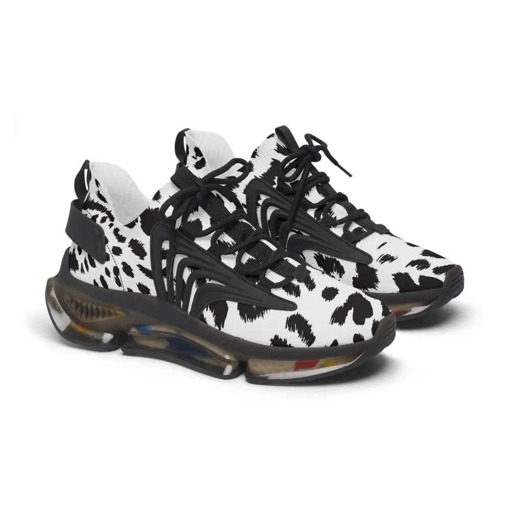 Cow-print athletic shoes in Women’s Sneakers White Leopard Dash PixiOnyx Streetstride Edition