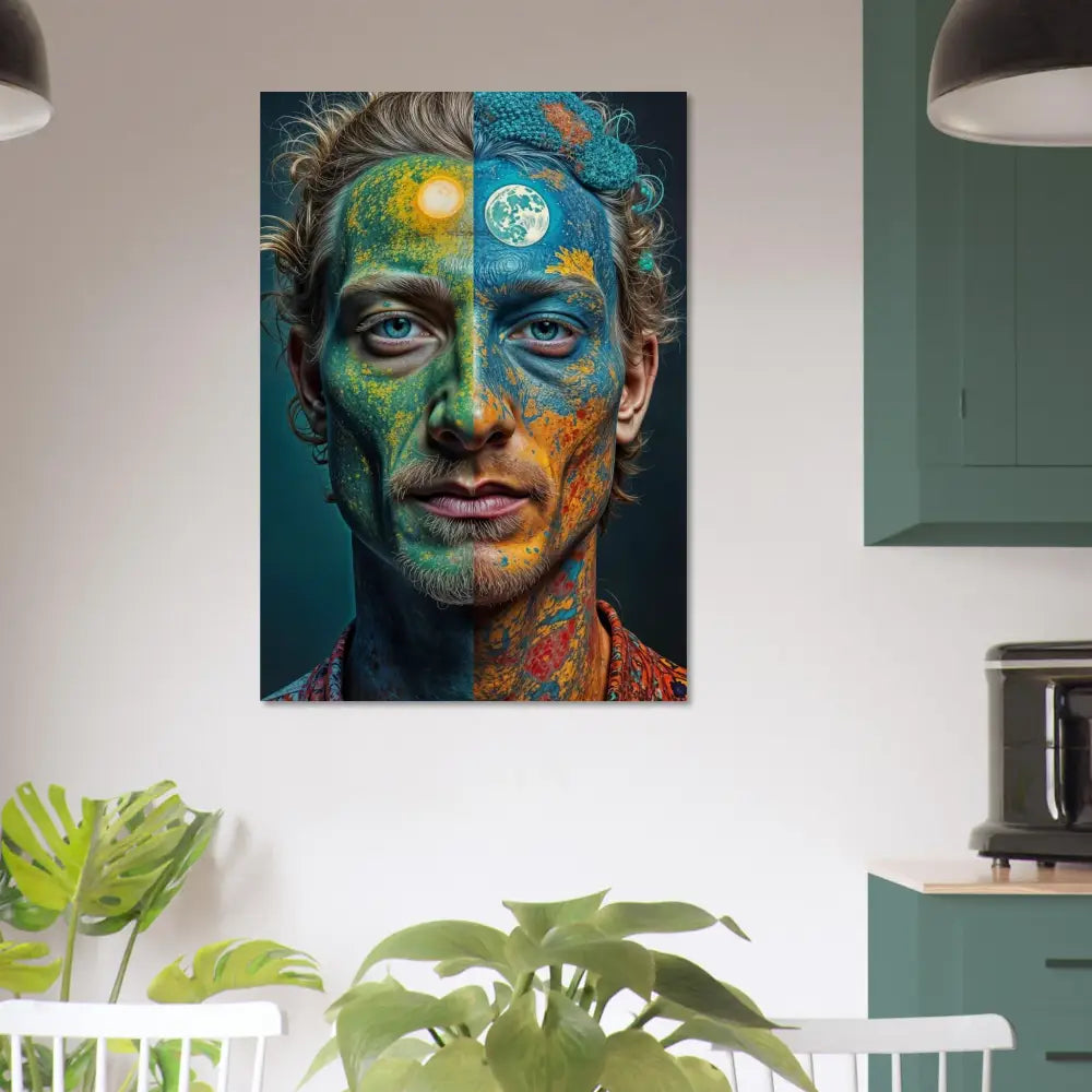 Colorful abstract portrait canvas print titled Faces of the Wild for Eco-Visionary decor
