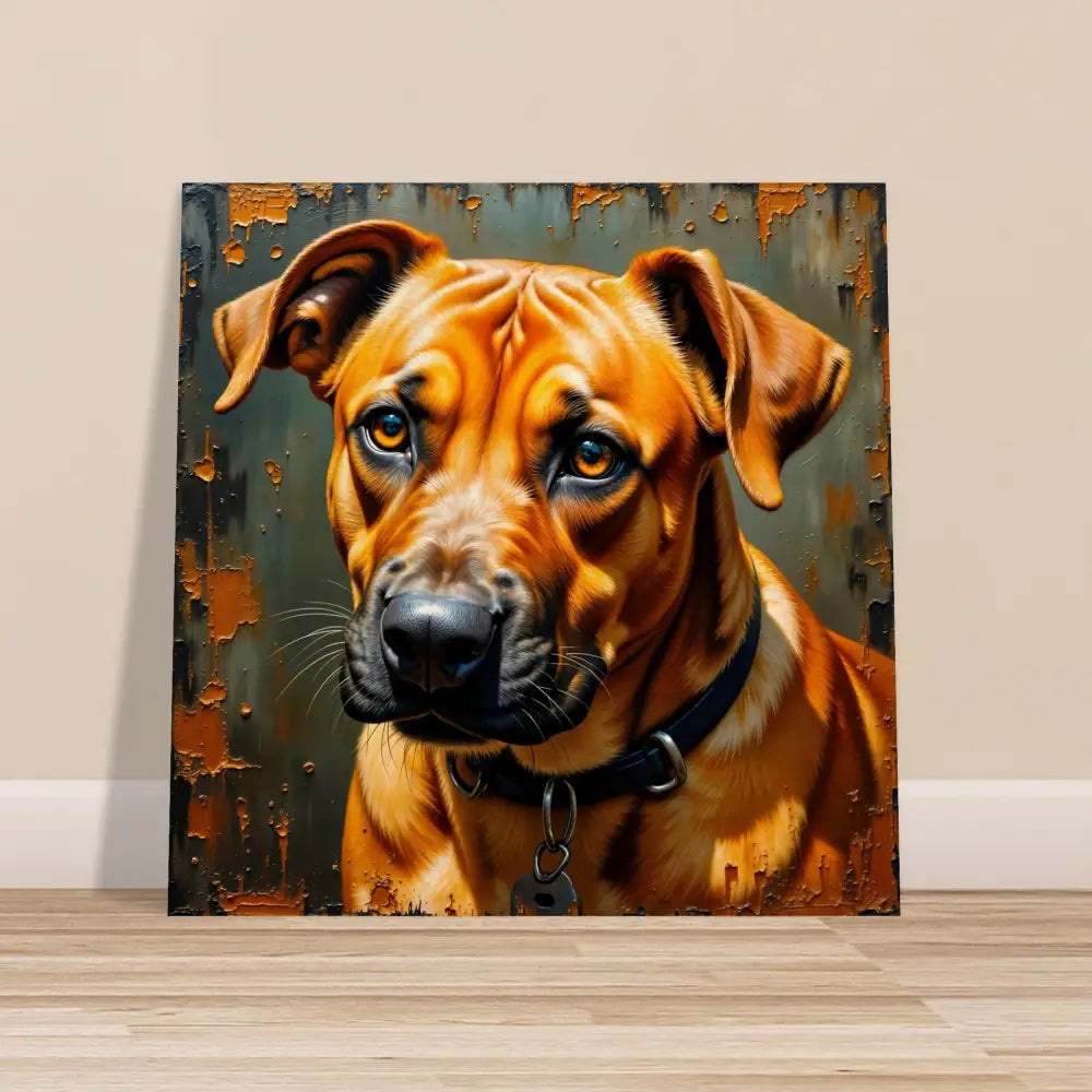 Rhodesian Ridgeback portrait on wood with loyal gaze in PixiOnyx Natural Fidelity Edition