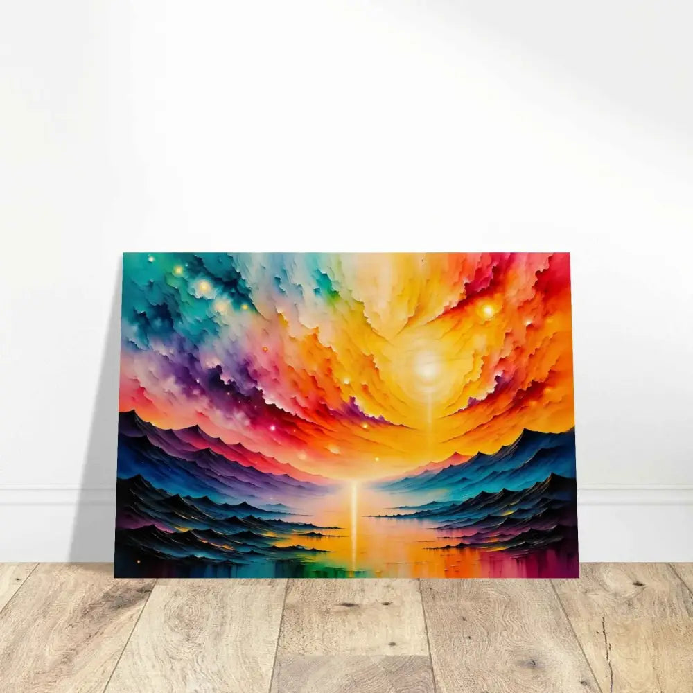 Discover Radiant Horizon reborn with this vibrant colorful landscape painting on canvas