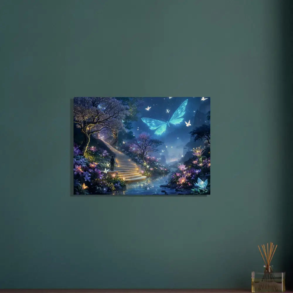 Fantasy butterfly garden canvas from PixiOnyx Biolumina The Valley Beyond product