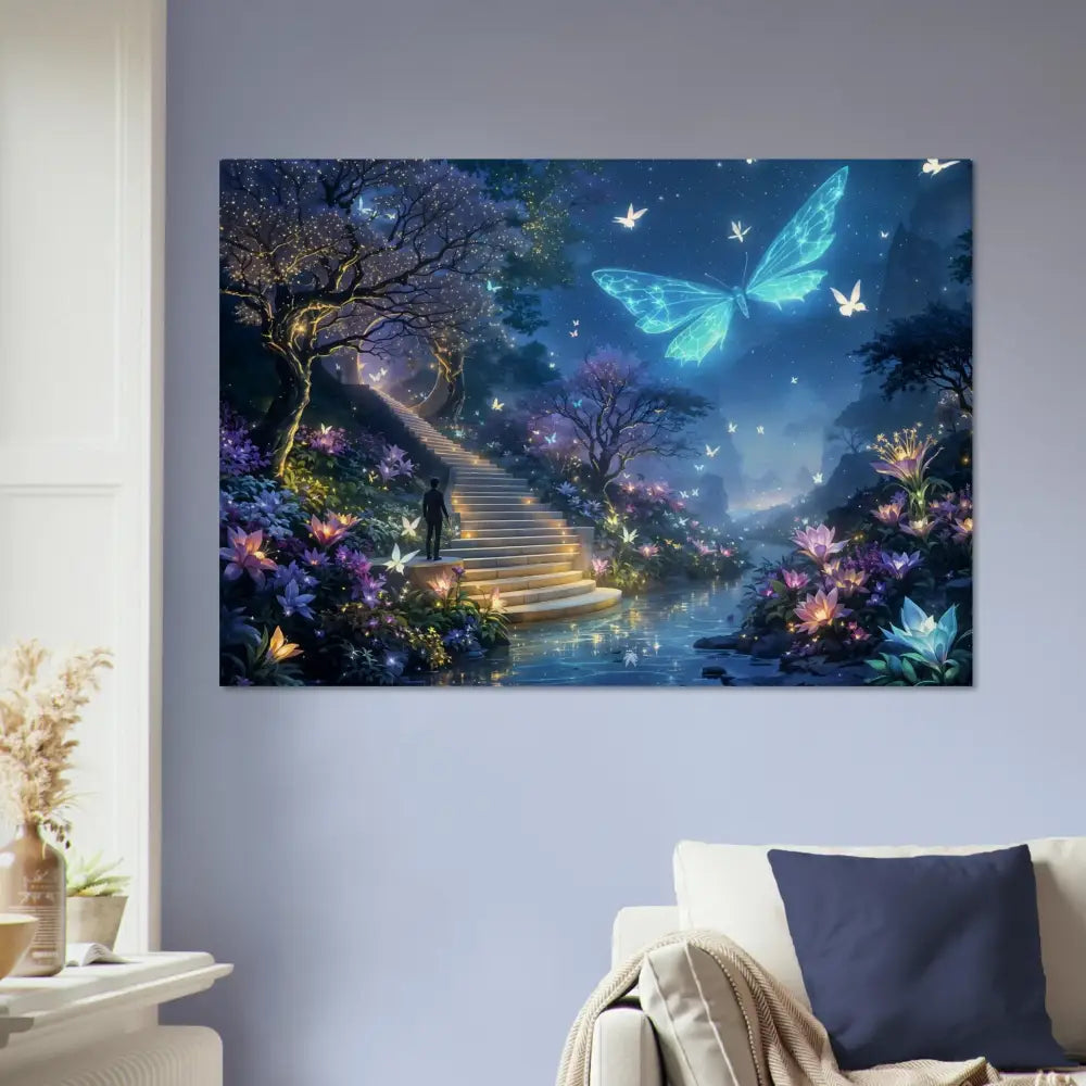 Fantasy landscape wall art featuring Biolumina Valley on Wood Prints by PixiOnyx