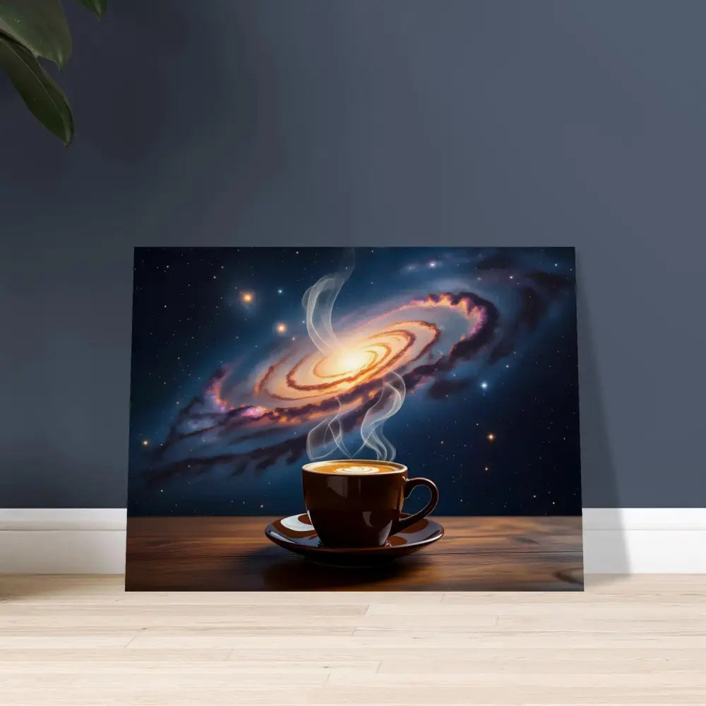 Galaxy coffee art on Wood Prints from PixiOnyx Dreamscape Wood Series