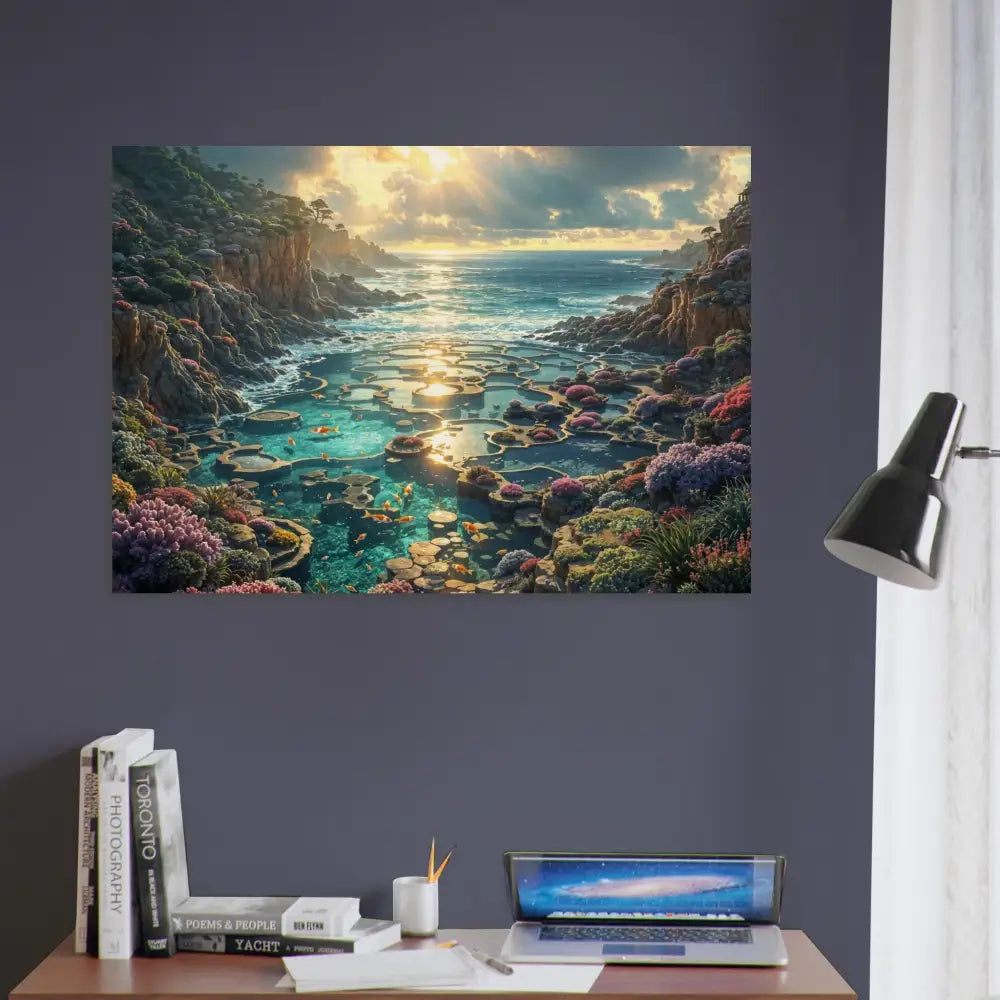 Coastal landscape art print on Wood Prints Garden of the Tides PixiOnyx Tidegrain Harmony Edition