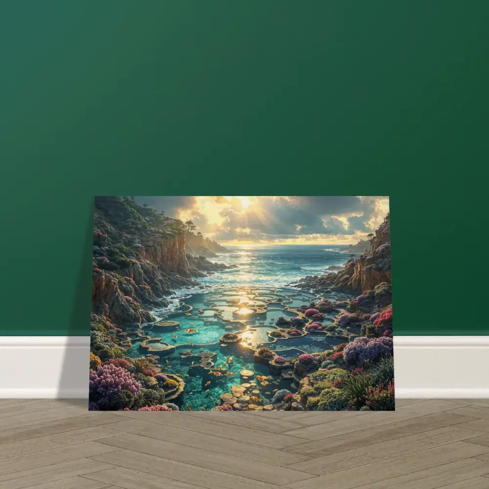 Coastal landscape art print on Wood Prints Garden of the Tides PixiOnyx Tidegrain Harmony Edition