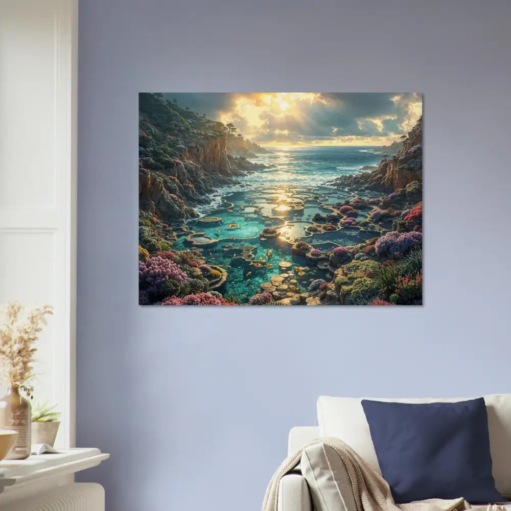 Coastal landscape art on Wood Prints Garden of the Tides PixiOnyx Tidegrain Harmony Edition