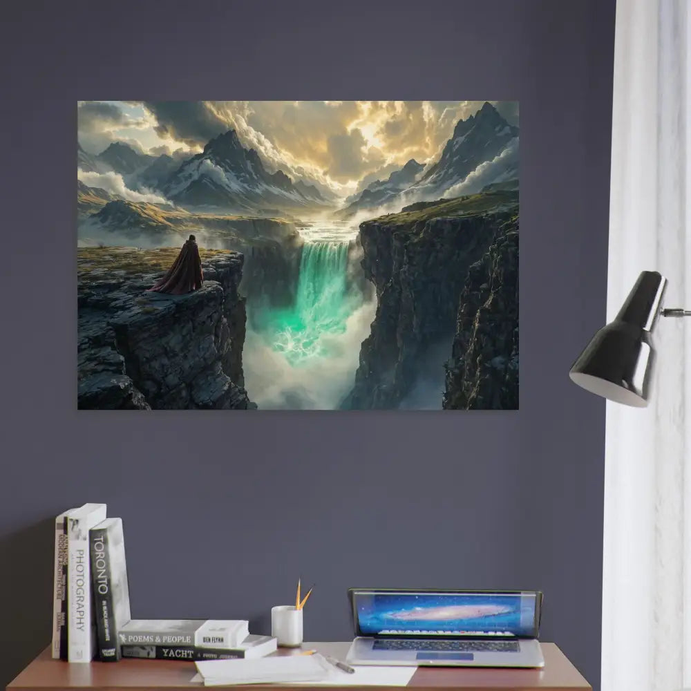 Fantasy landscape wall art Wood Prints The Edge of Silence PixiOnyx Forestgrain Stillness Edition