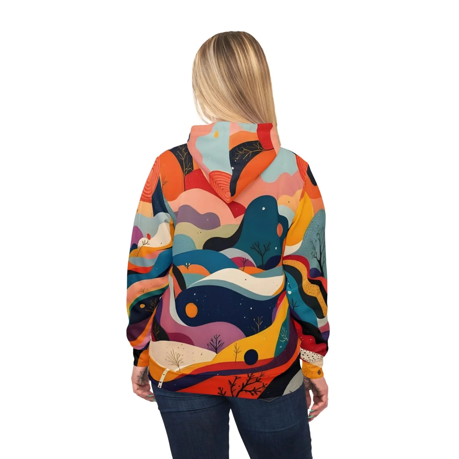 Colorful abstract landscape hoodie from the Hoodies collection