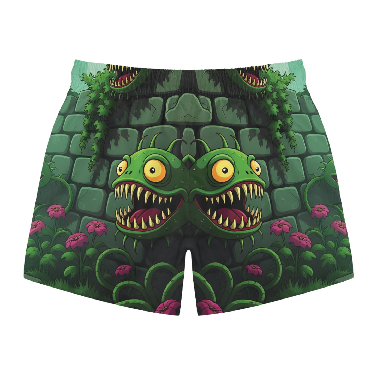 Monster-themed swim trunks from Grinvine Grove PixiOnyx Surreal Fantasy Naturewear