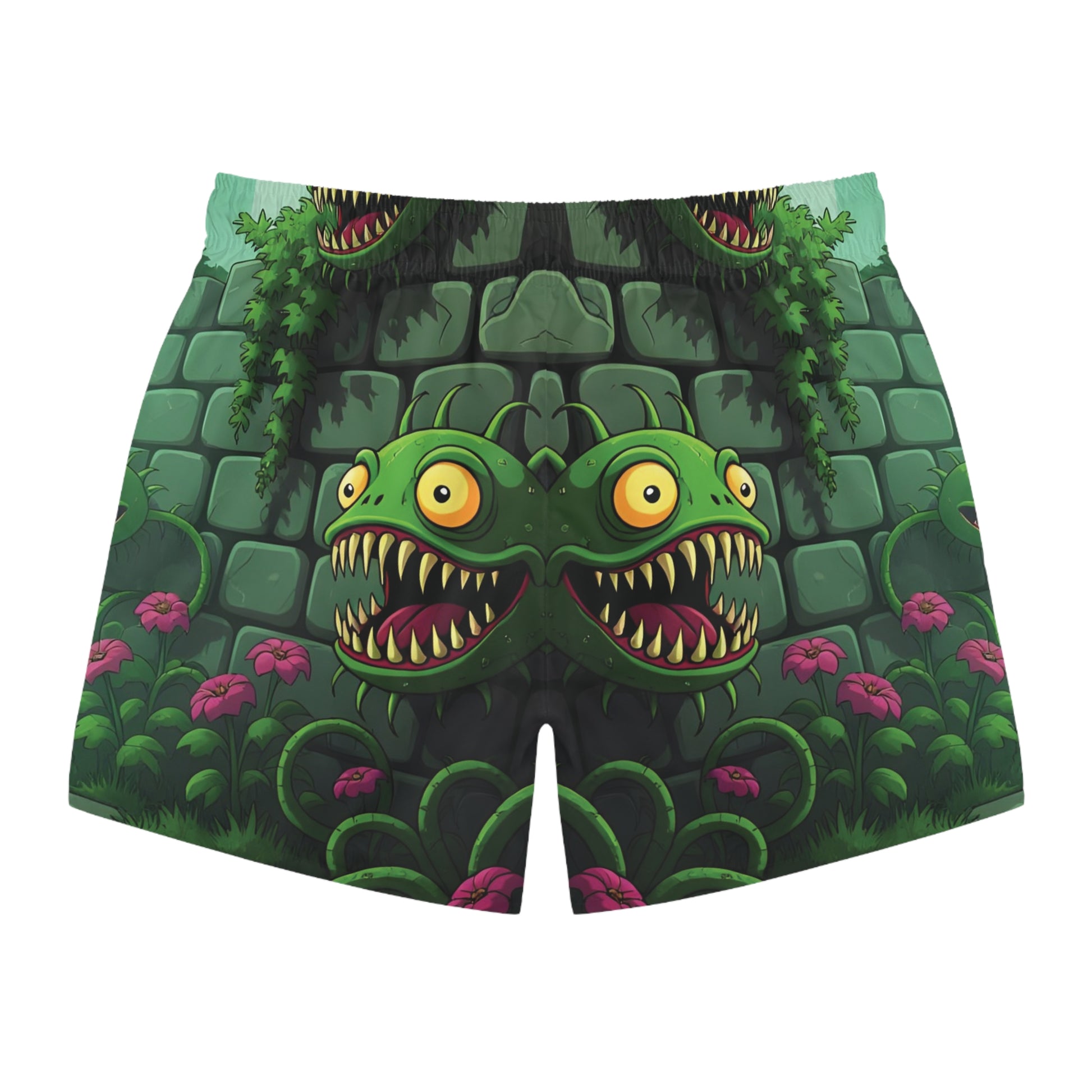Monster-themed swim trunks from Grinvine Grove PixiOnyx Surreal Fantasy Naturewear