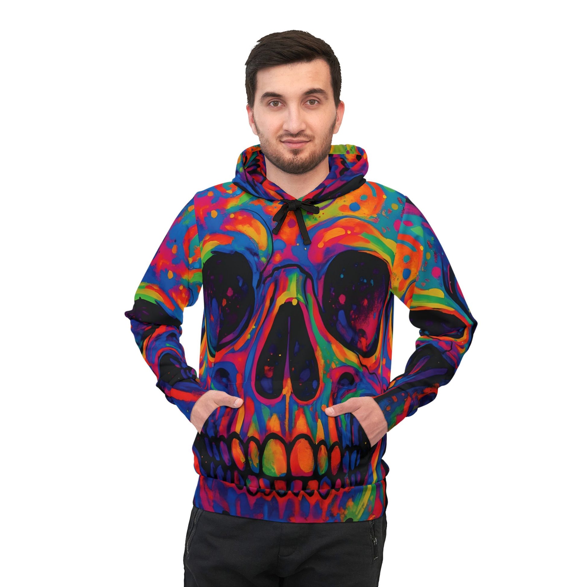 Colorful skull hoodie for streetwear festivals and casual chill sessions