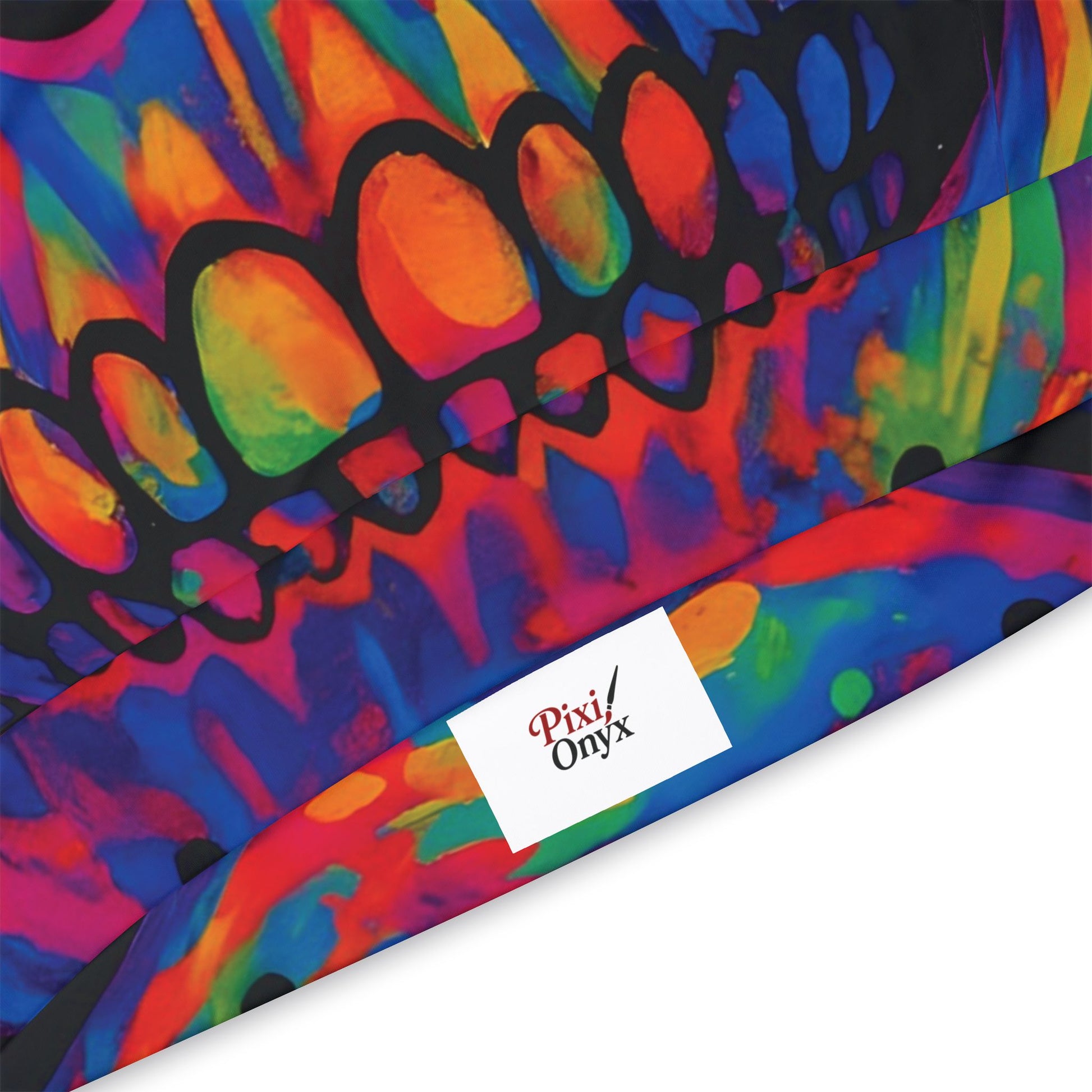 Colorful patterned fabric for Psychedelic Skull Athletic Hoodie by PixiOnyx