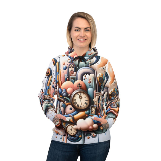 Unisex AOP Hoodie – Pastel Mechanica | Colorful Surreal Art Sweatshirt | PixiOnyx Activewear Drop