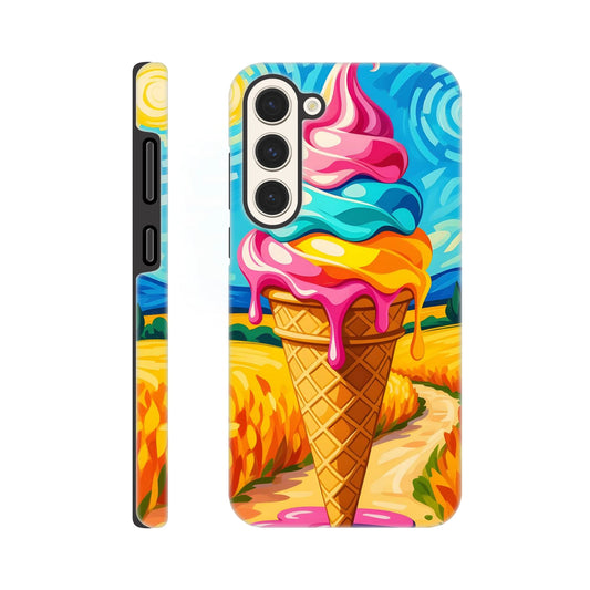 Artistic ice cream phone case on Samsung Tough Case Sunlit Swirl of Pastoral Chaos