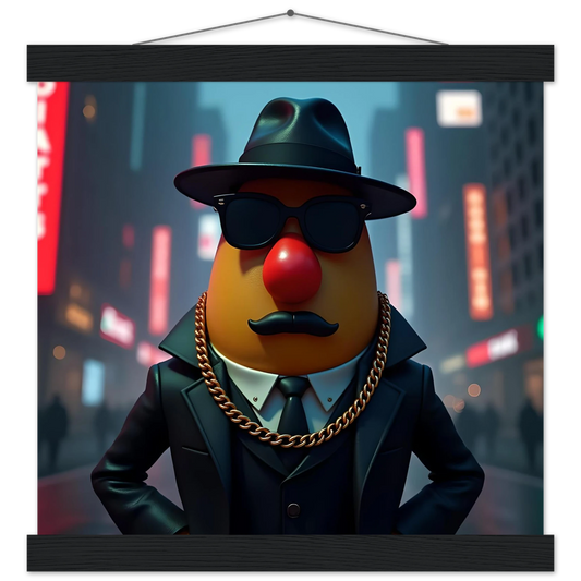 Mr Potato Head gangster figure on premium matte poster with hanger by PixiOnyx