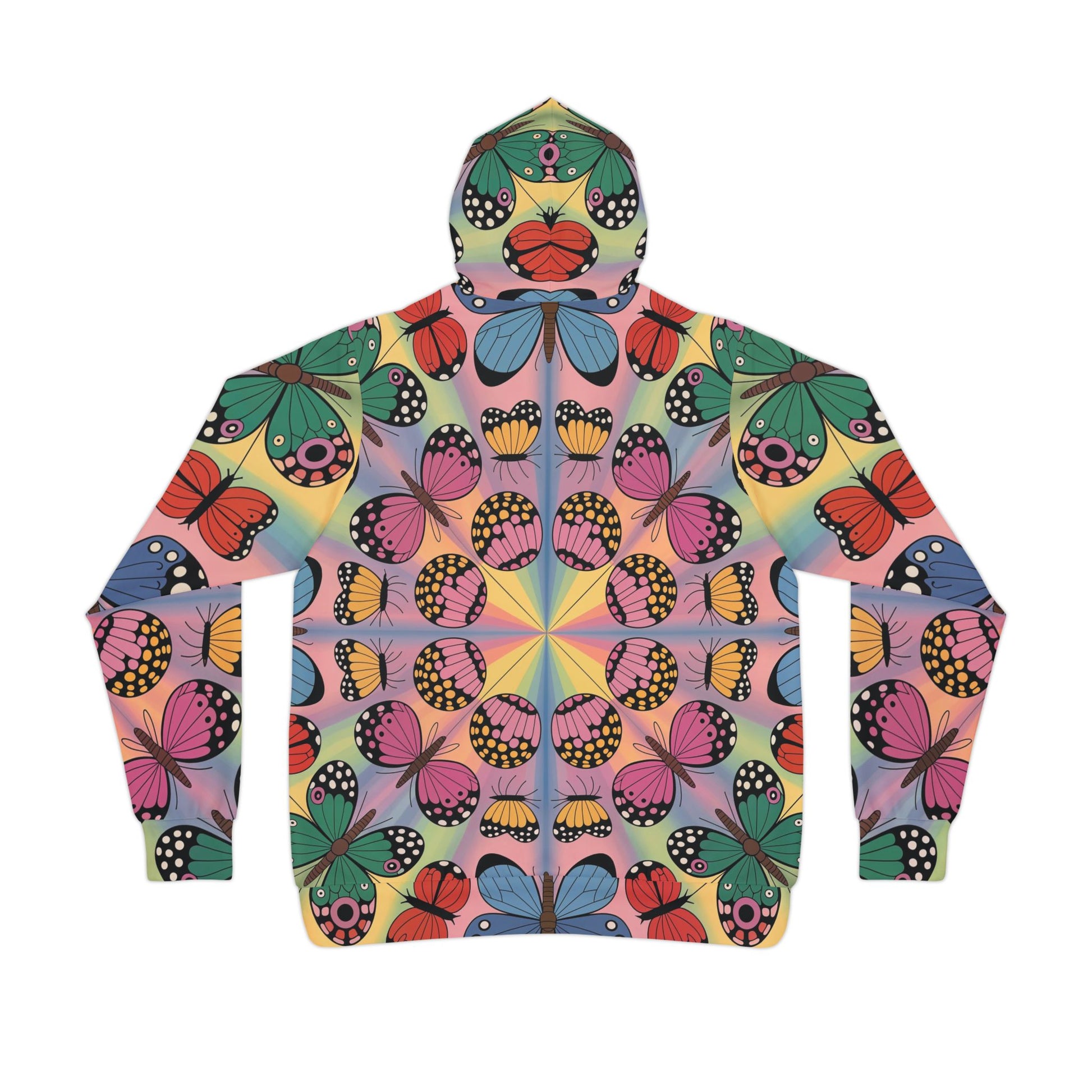 Unisex Hoodie – Kaleidoscope Flight | PixiOnyx Vibrant Activewear All Over Prints