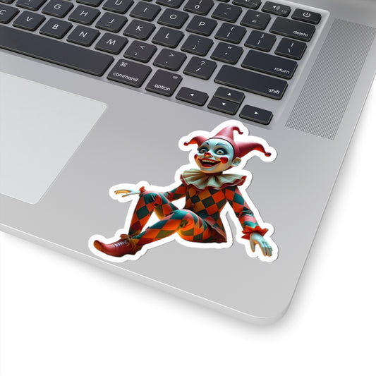Kiss-Cut Sticker – Whimsical Clown | PixiOnyx Absurdist Circus Series