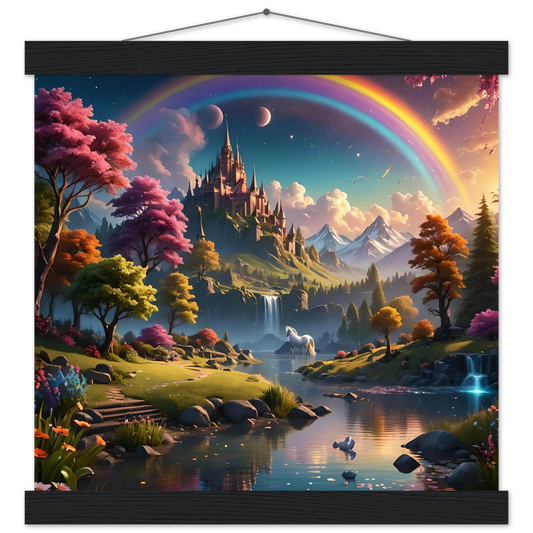 Fantasy landscape wall hanging from Realm of the Rainbow Crown hanging poster collection