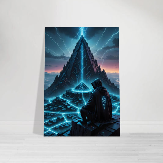 Framed fantasy art print Electric Ascension Fine Art Poster by PixiOnyx displayed