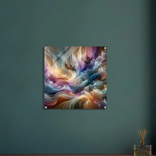 Abstract colorful acrylic wall art from PixiOnyx Celestial Layer Flux series