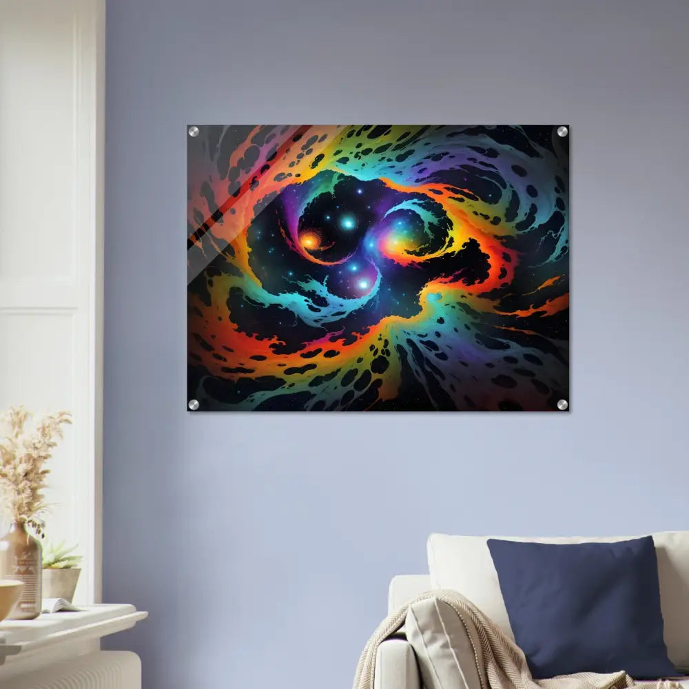Colorful nebula artwork on Acrylic Print Cosmic Tides PixiOnyx Abstract Dreamscape