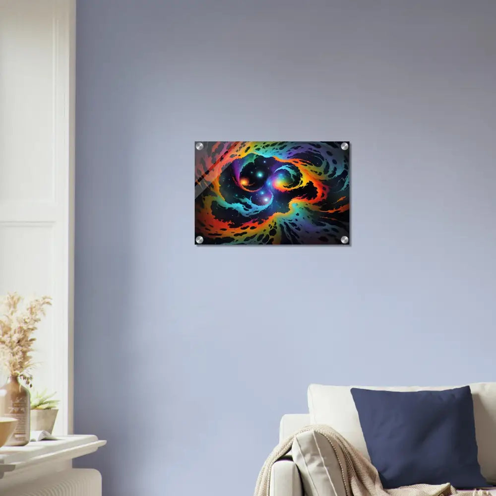 Colorful abstract space art on Acrylic Print Cosmic Tides by PixiOnyx Abstract Dreamscape