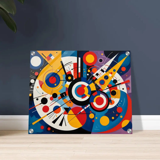 Abstract geometric art print on acrylic for modern decor in PixiOnyx Dynamic Balance series
