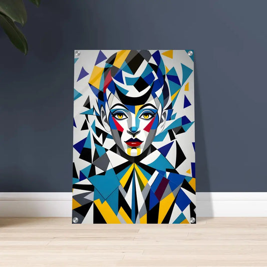 Abstract geometric portrait art acrylic print from PixiOnyx Dreamscape Crystal collection