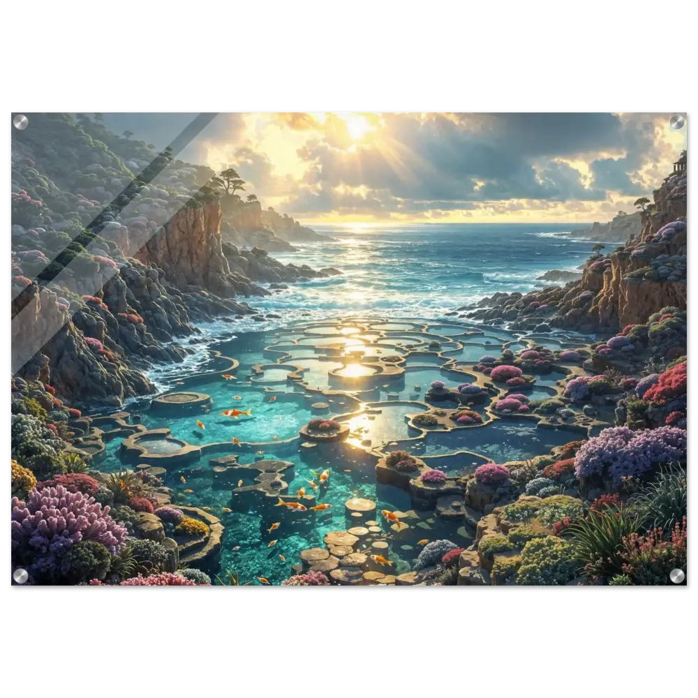 Acrylic Print Garden of the Tides PixiOnyx Crystalflow Edition coastal landscape with tide pools