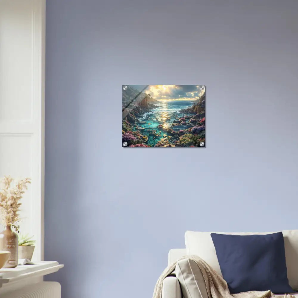 Coastal landscape wall art Acrylic Print Garden of the Tides PixiOnyx Crystalflow Edition