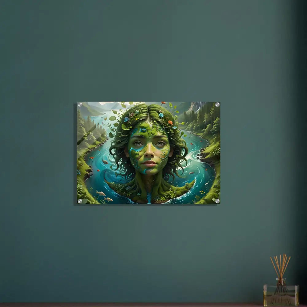 Nature-themed wall art acrylic print titled Green Goddess from PixiOnyx Nature Dreamscape