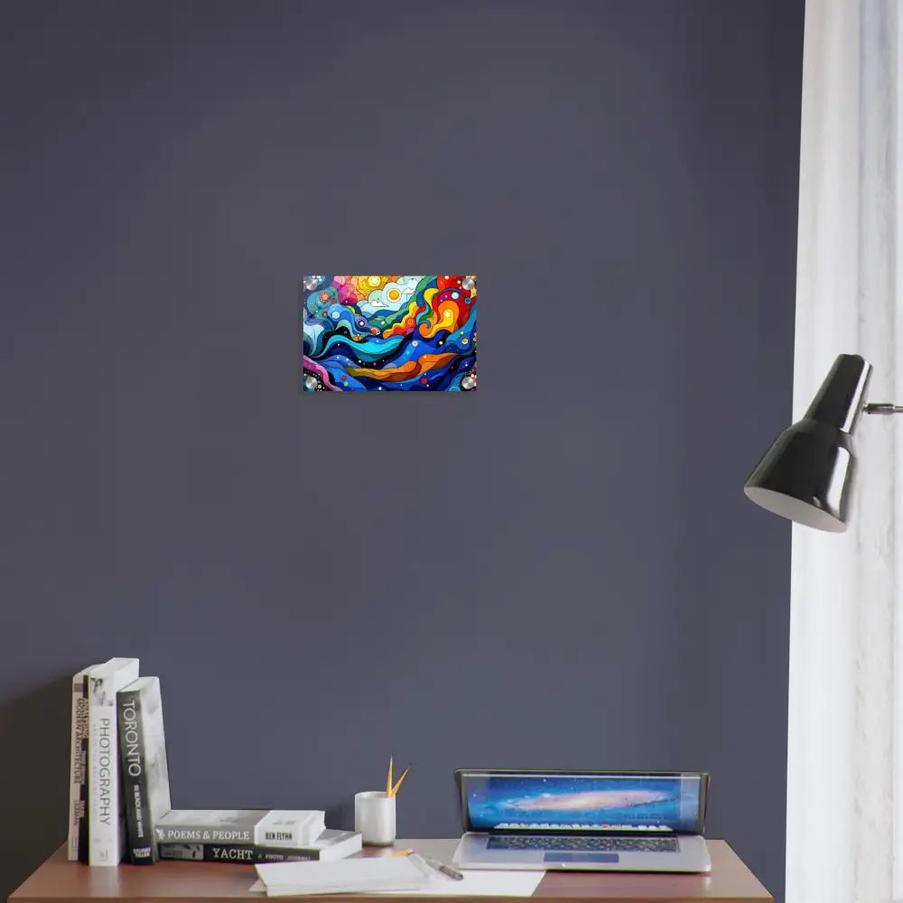 Colorful abstract psychedelic acrylic wall art for modern home decor