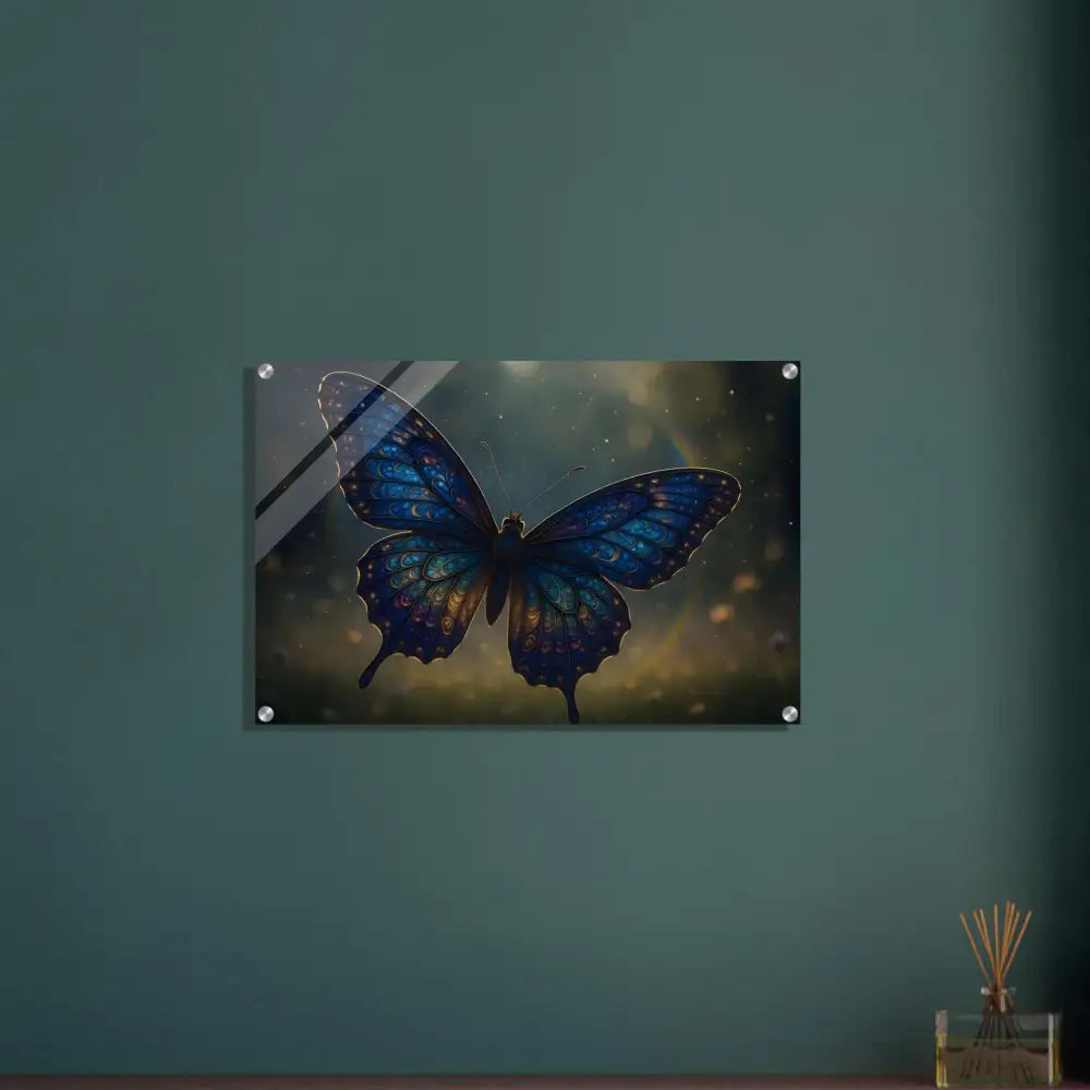 Acrylic print featuring butterfly art from Luminara Ascend PixiOnyx Crystal Lightform of Nature
