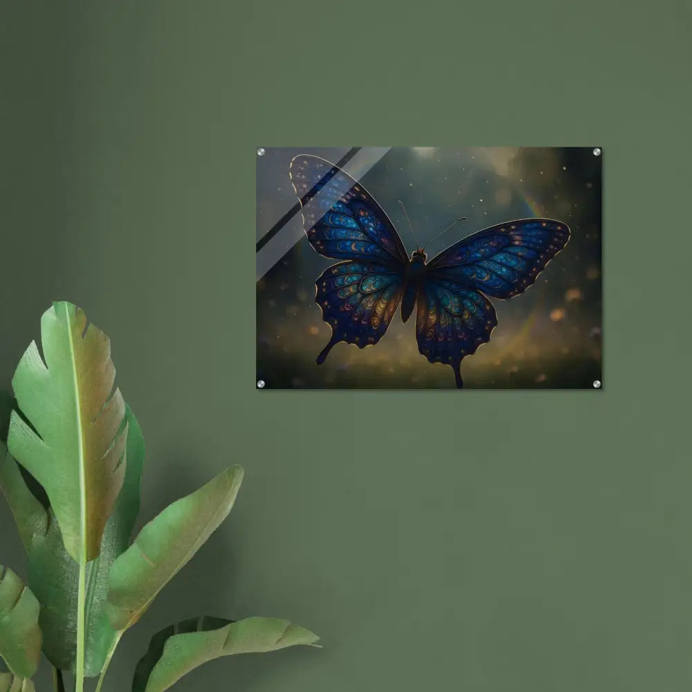 Butterfly wall art acrylic print Luminara Ascend PixiOnyx Crystal Lightform of Nature