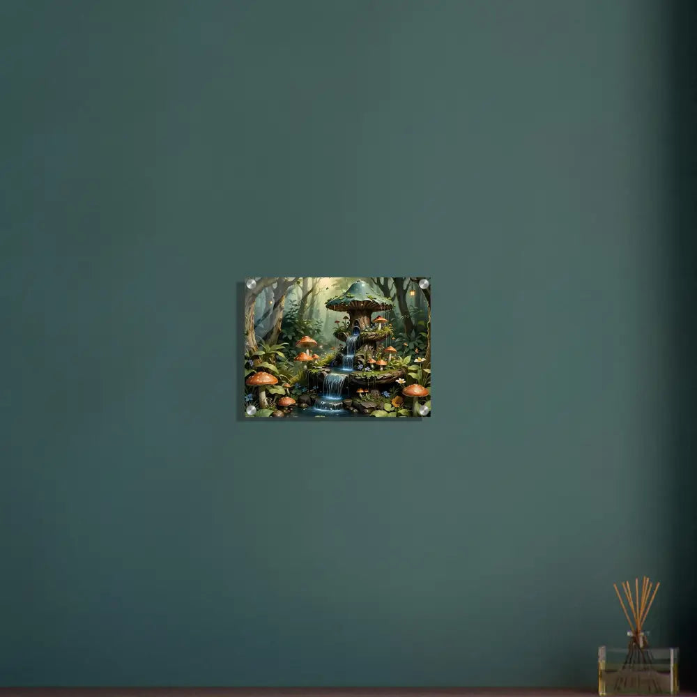 Acrylic print of mushroom-themed wall art from PixiOnyx Crystal Fantasy Fusion