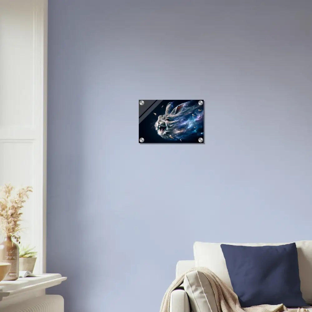 Abstract colorful wall art Acrylic Print Nebula Howl Psycho Cottontail Series