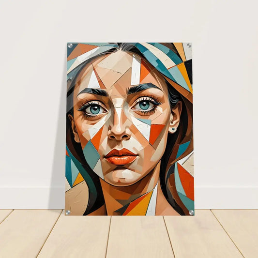 Geometric portrait art acrylic print titled Prismatic Portrait by PixiOnyx Dreamscape Crystal