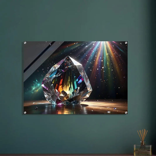 Prismatic crystal artwork displayed as Acrylic Print in PixiOnyx Crystal Clarity product
