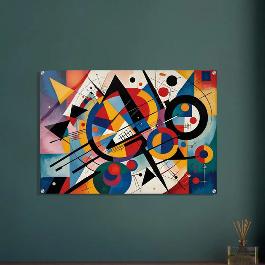 Abstract geometric painting on Acrylic Print Rhythmic Geometry for modern wall decor