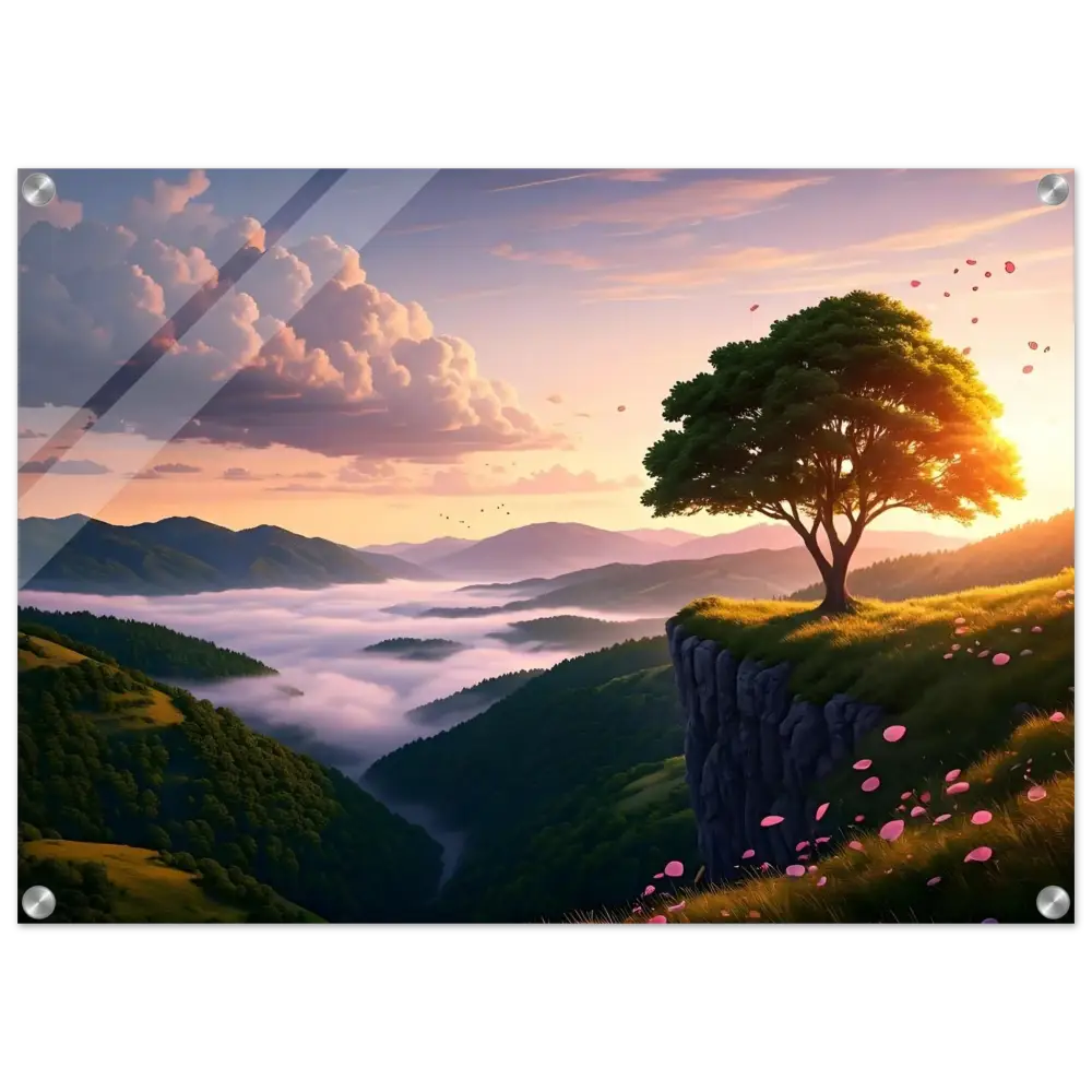 Framed landscape art Acrylic Print The Edge of Dawn PixiOnyx Crystal Lightscape