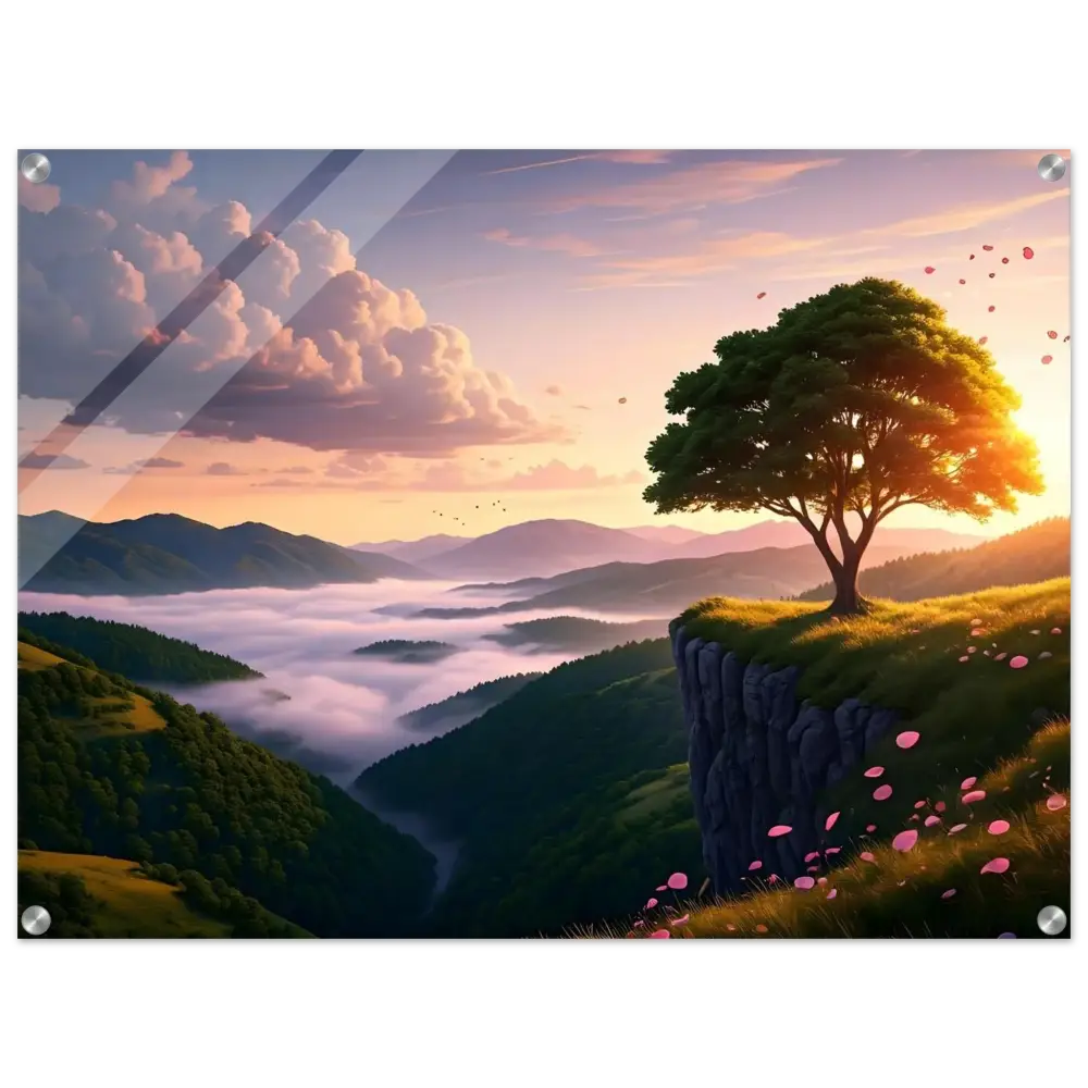 Framed landscape painting Acrylic Print The Edge of Dawn PixiOnyx Crystal Lightscape