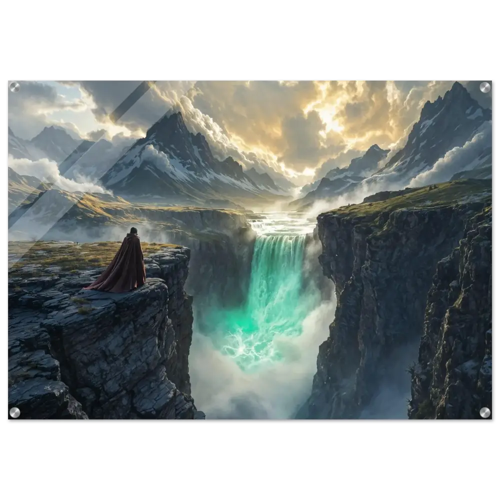 Framed fantasy landscape art Acrylic Print The Edge of Silence PixiOnyx Crystalline Drop Edition