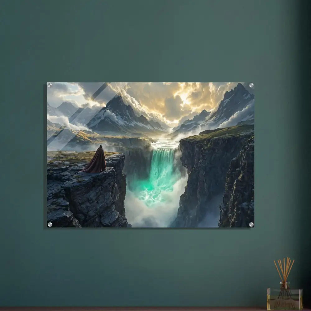 Fantasy landscape acrylic print from PixiOnyx Edge of Silence Crystalline Drop Edition