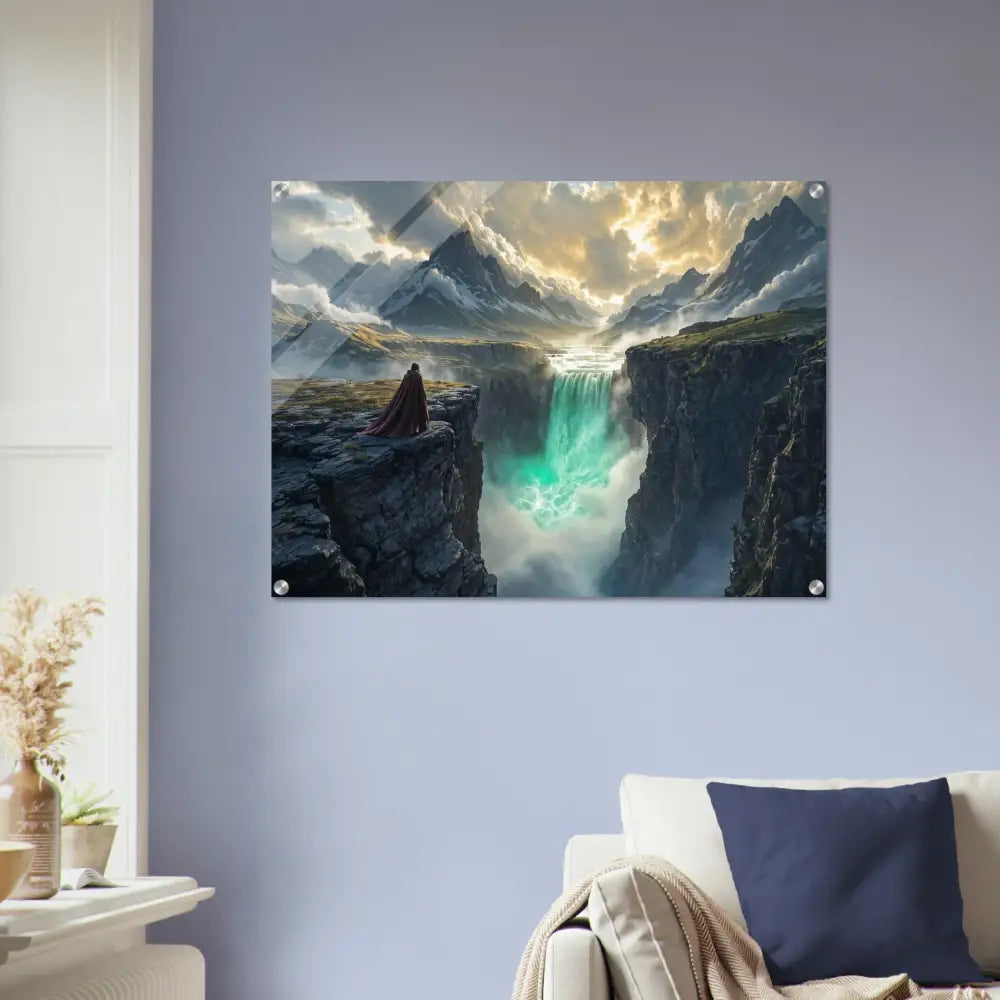 Acrylic print of a fantasy landscape wall art titled The Edge of Silence by PixiOnyx