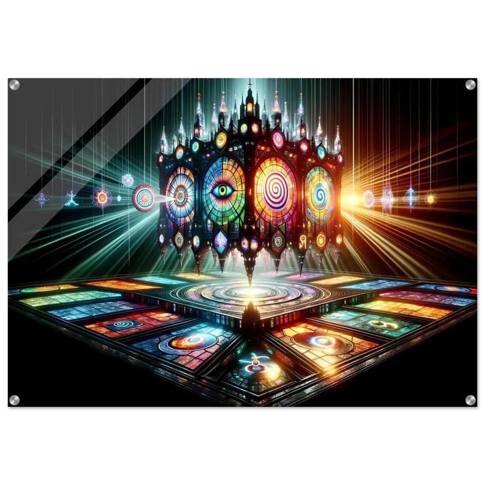 Acrylic Vision Temple Cathedral of the Mind’s Eye stained-glass cathedral light panel